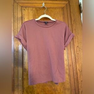 Express Mauve-Rose Short Sleeve Crewneck Tee